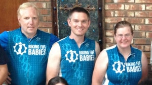 From left to right: Fr. Patrick Hirtz, Kevyn, Erin Dempsy (2016 Riders on the Southern Route).